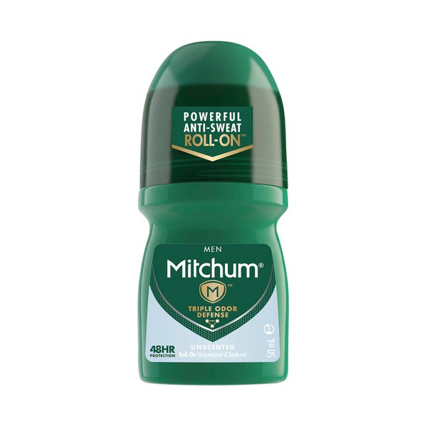 Mitchum Men's Roll On Unscented Antiperspirant Deodorant  | 50mL
