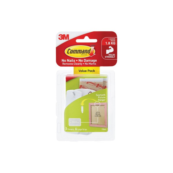 3M Command Sawtooth Hanger | 3 pack