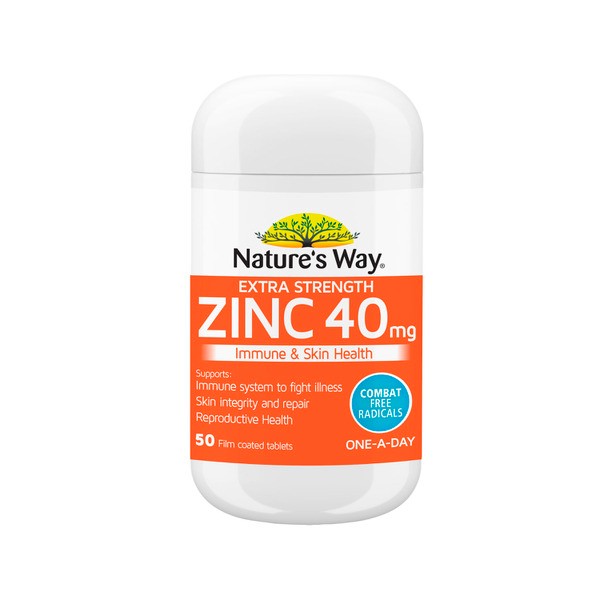 Natures Way High Strength Zinc 40Mg | 50 pack