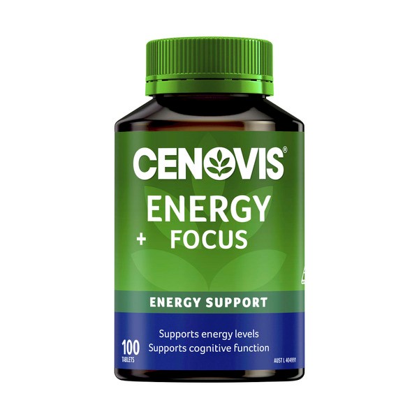 Cenovis Energy + Focus Tablets with Vitamin B1 & Gingko | 100 pack
