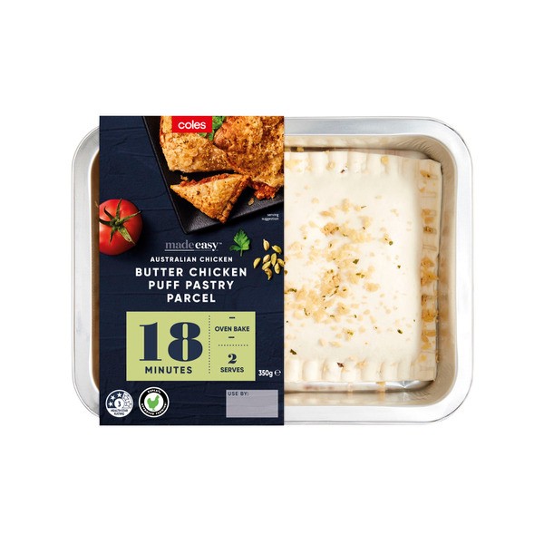 Coles Made Easy Butter Chicken Puff Pastry Parcel | 350g