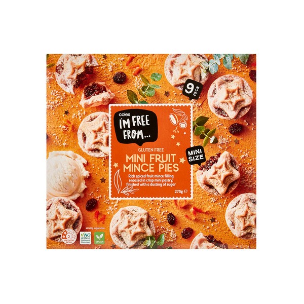Coles I'M Free From Mini Fruit Mince Pies 9 pack | 275g