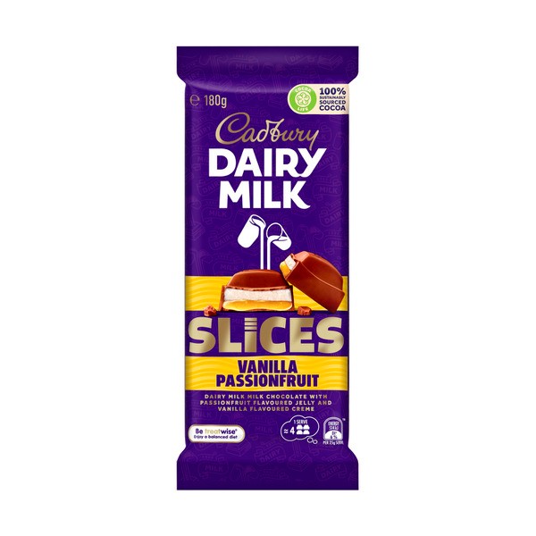 Cadbury Dairy Milk Slices Vanilla Passionfruit Chocolate Block | 180g