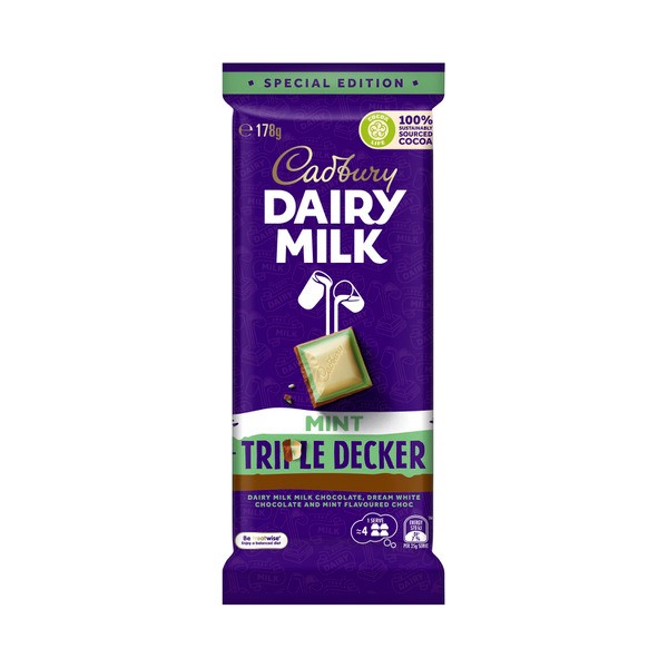 Cadbury Dairy Milk Triple Decker Mint Chocolate Block | 178g