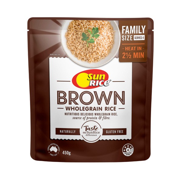 Sunrice Family Size Microwavable Brown Rice | 450g