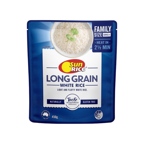 Sunrice Family Size Microwavable White Rice | 450g