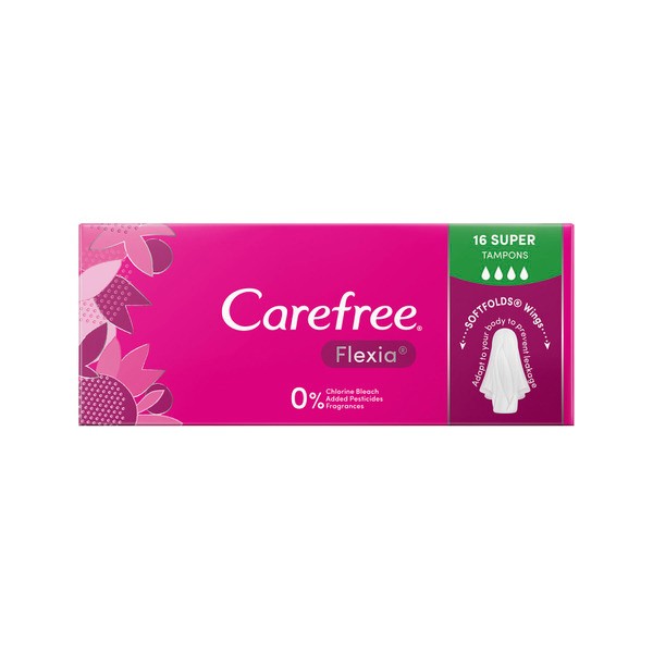 Carefree Flexia Super Tampons | 16 pack
