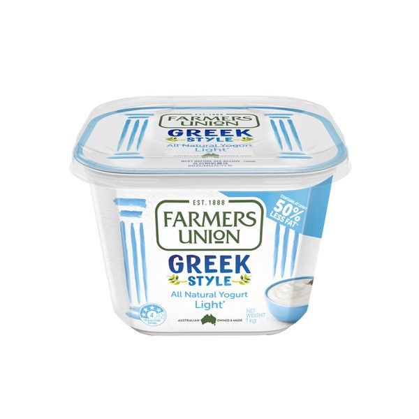 Farmers Union Light Greek Style Natural Yoghurt | 1kg