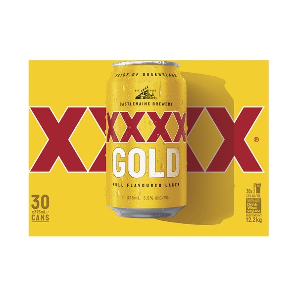 XXXX Gold Block Can 375mL | 30 Pack