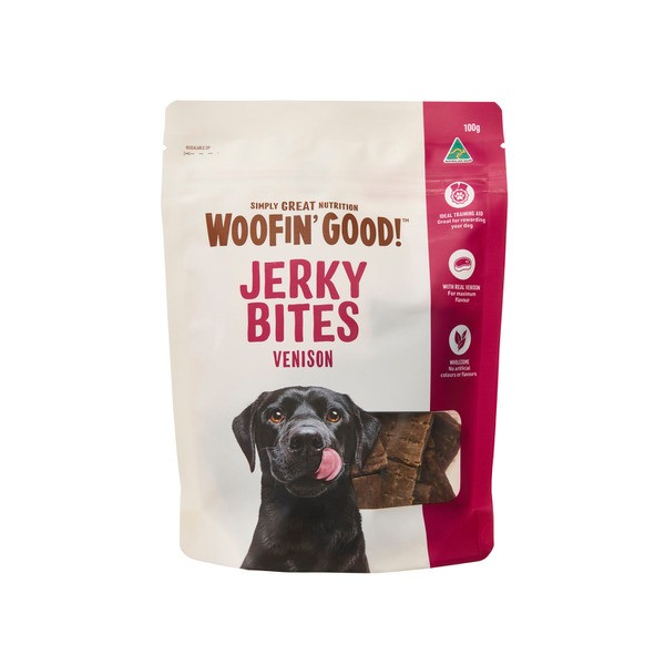 Woofin Good Jerky Bites Venison Dog Treat | 100g