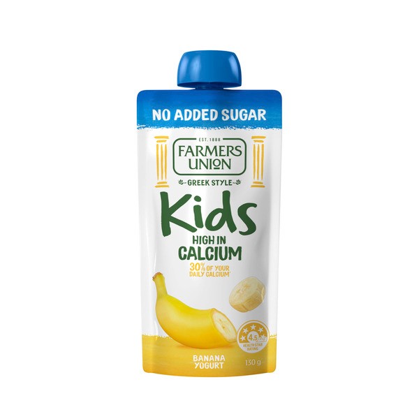 Farmers Union No Added Sugar Kids Yogurt Pouch Banana | 130g