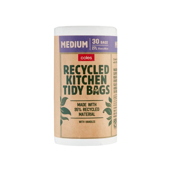 Coles Recycled Kitchen Tidy Bags Medium | 30 pack