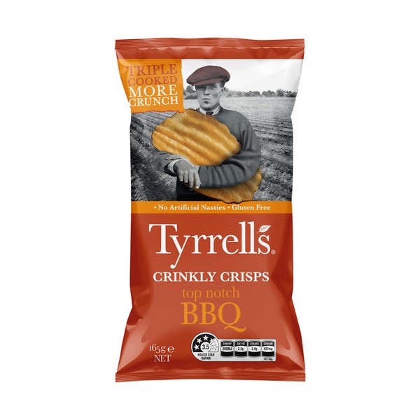 Tyrells Potato Chips Crinkle Cut Top Notch BBQ | 165g