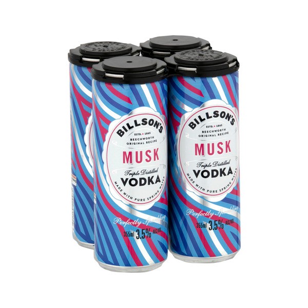 Billson's Musk Vodka Mixed Drink Can 355mL | 4 Pack