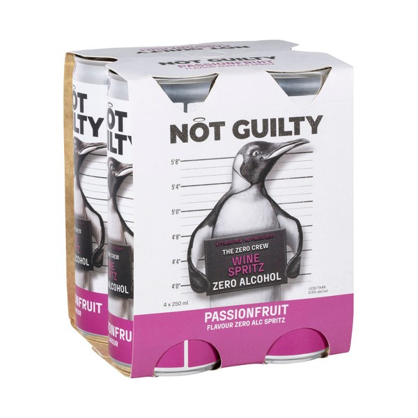 Not Guilty Non Alcoholic Passionfruit Spritz Wine 4x250mL | 4 pack
