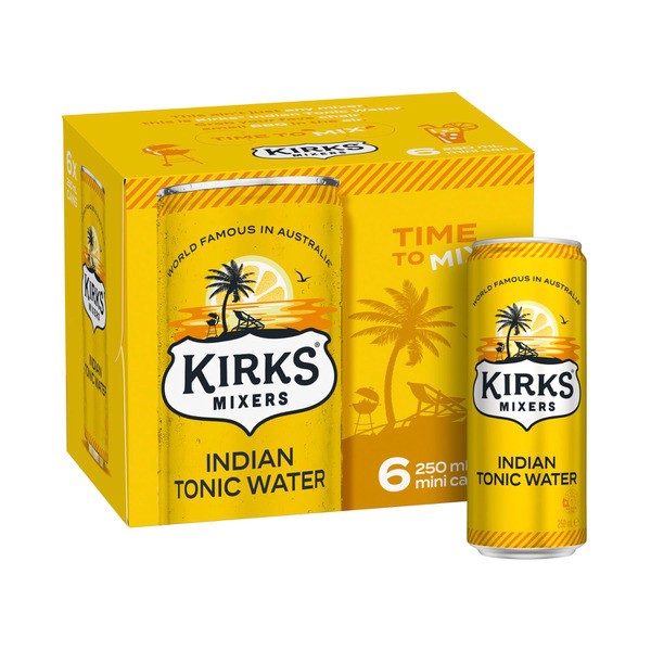 Kirks Mixers Tonic Water Mini Cans 6x250mL | 6 pack