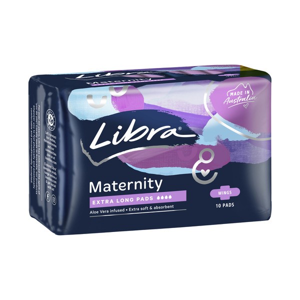 Libra Maternity Extra Long With Wings Pads | 10 pack