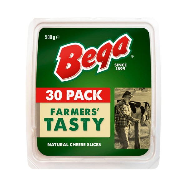 Bega Dairy Natural Tasty Cheese Slices 30 Pack | 500g
