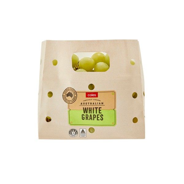 Coles White Seedless Grapes | approx. 800g