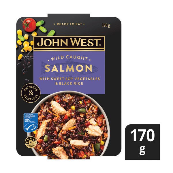 John West Salmon Bowl With Soy Veg And Black Rice | 170g