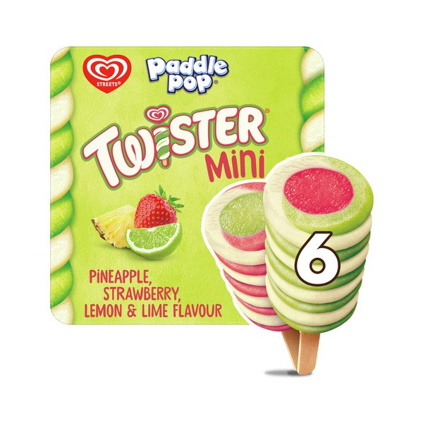 Streets Paddle Pop Ice Confection Twister Mini Multi 6 Pack | 300mL