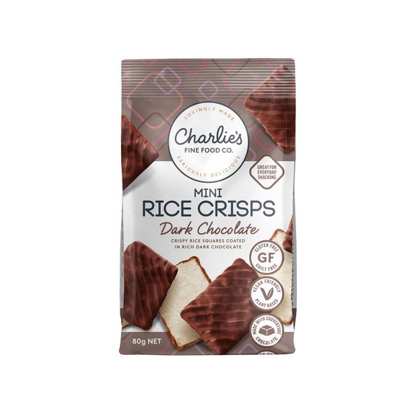 Charlie's Mini Rice Square Crisps Dark Chocolate | 80g