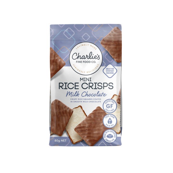 Charlie's Mini Rice Square Crisps Milk Chocolate | 80g
