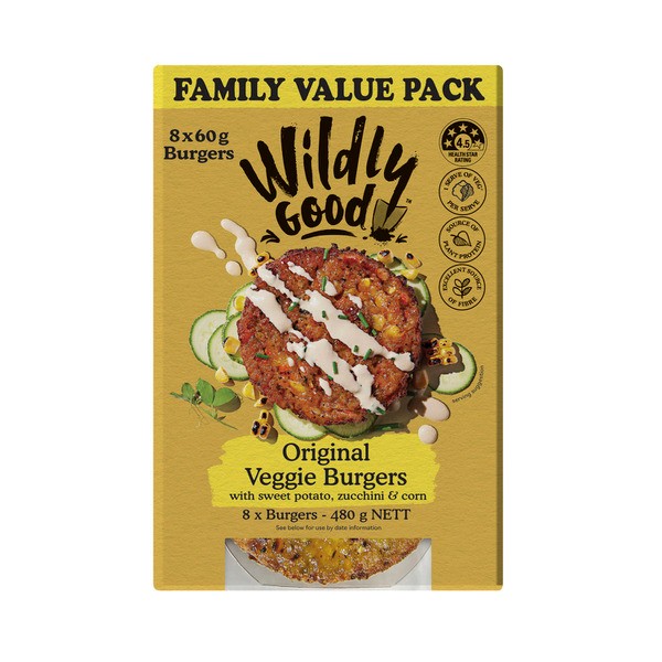 Wildly Good Burgers Original Veggie Value Pack | 480g