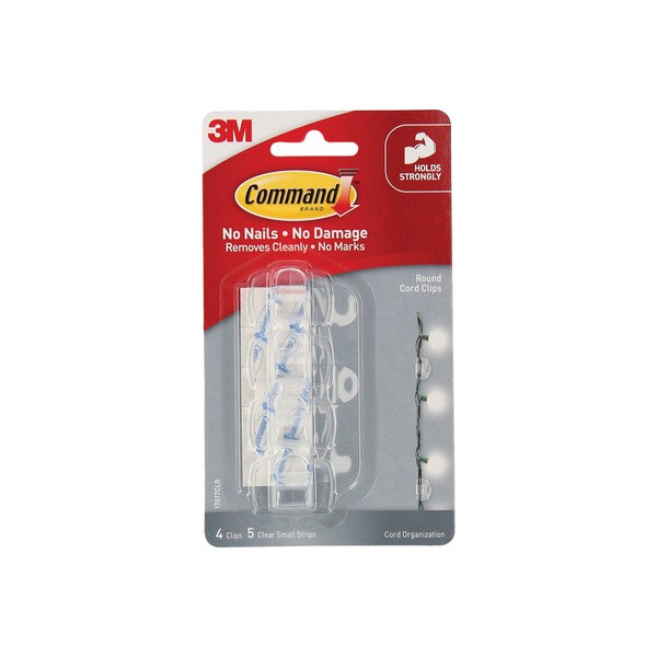 3M Command Adhesive Cord Clips | 4 pack