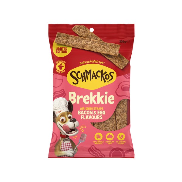 Schmackos Dog Treats Brekkie Bacon & Egg Flavour Strapz | 200g