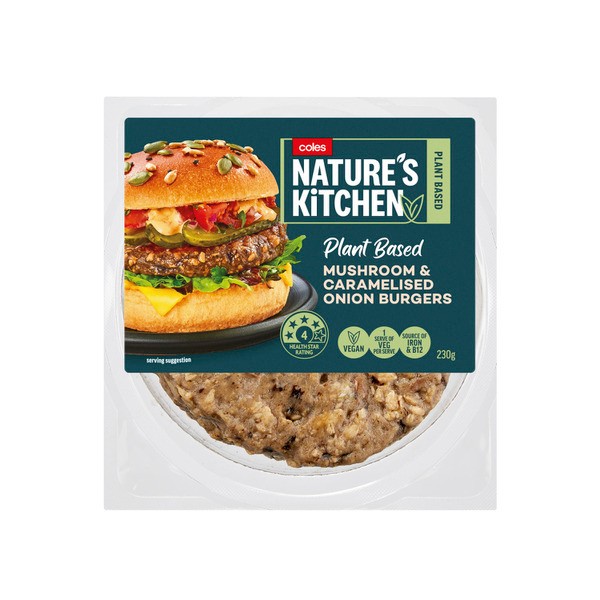 Natures Kitchen Mushroom & Caramelised Onion Burger | 230g