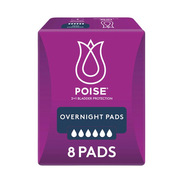 Poise Pads For Bladder Leaks Overnight | 8 pack