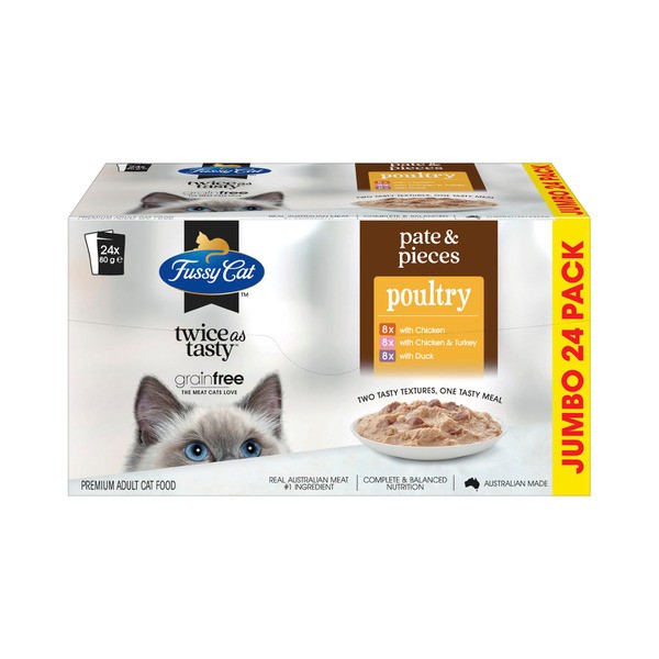 Fussy Cat Twice As Tasty Pate & Pieces Poultry Picks Cat Food 24x80g | 24 pack