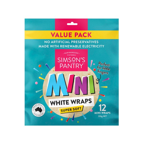 Simson's Pantry Nap Mini Wraps Value Pack 12 Pack | 336g