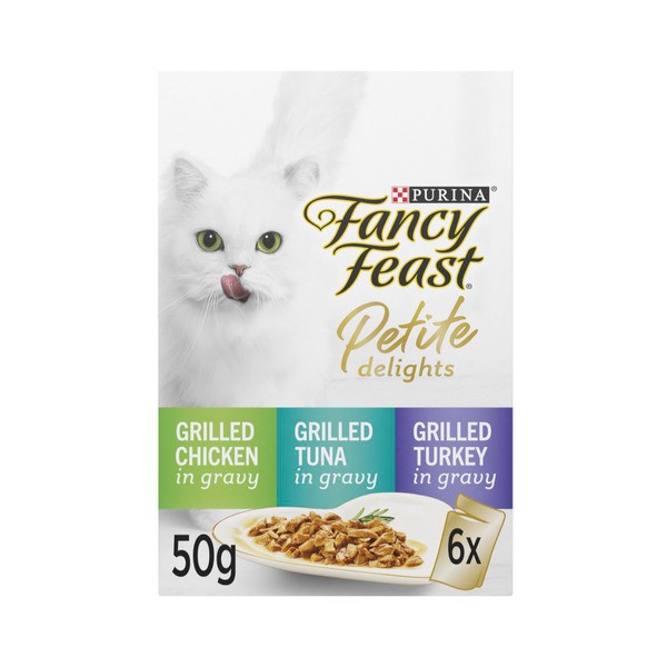 Fancy Feast Petite Delights With Grilled Chicken Tuna & Turkey Cat Food 6X50Gram | 6 pack