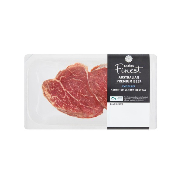 Coles Finest Carbon Neutral Beef Eye Fillet Steak | 330g