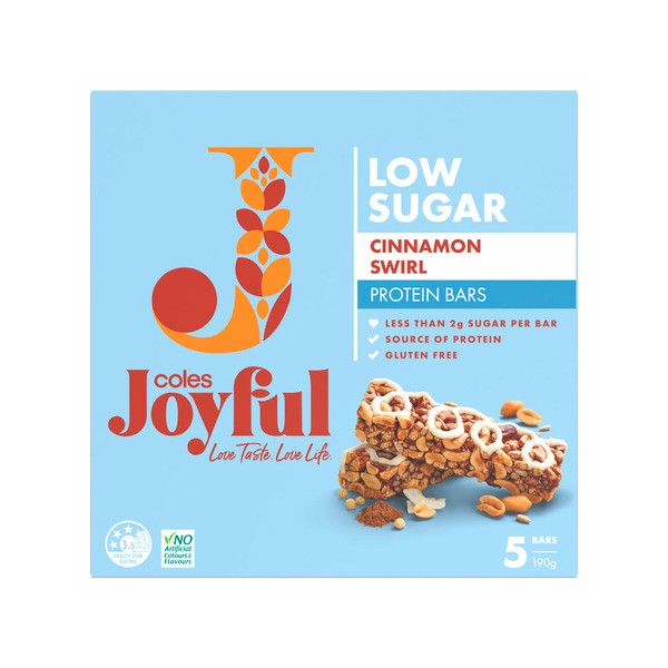 Coles Joyful Protein Bar Cinnamon Swirl 5 Pack | 190g