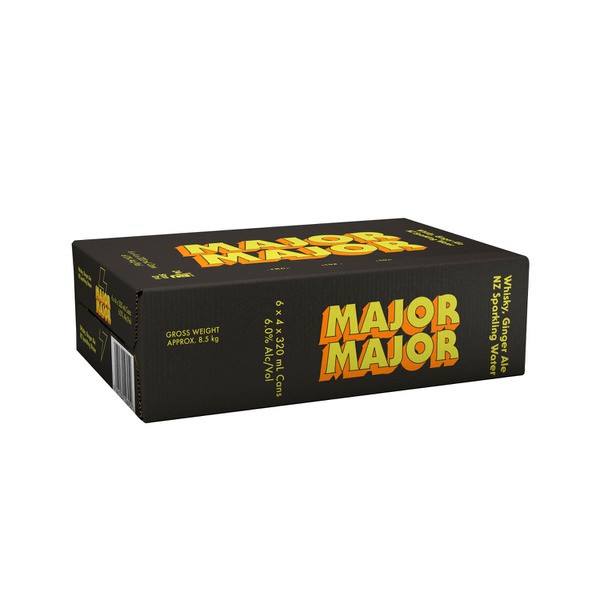 Major Major Whisky Ginger & NZ Sparkling Water Can 320mL | 24 Pack