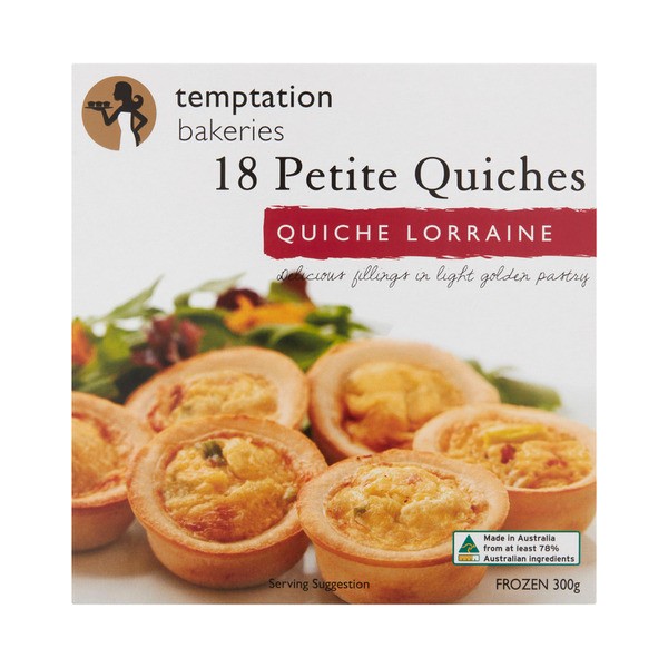 Temptation Frozen Petite Quiche Lorraine's 18 pack | 300g
