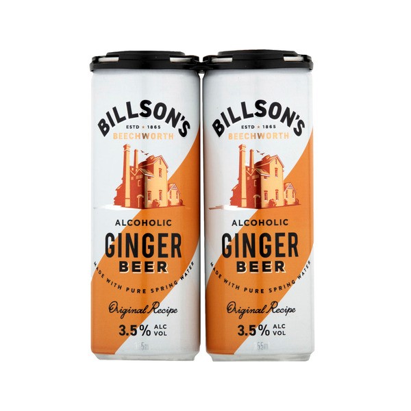 Billson's Ginger Beer Can 355mL | 4 Pack