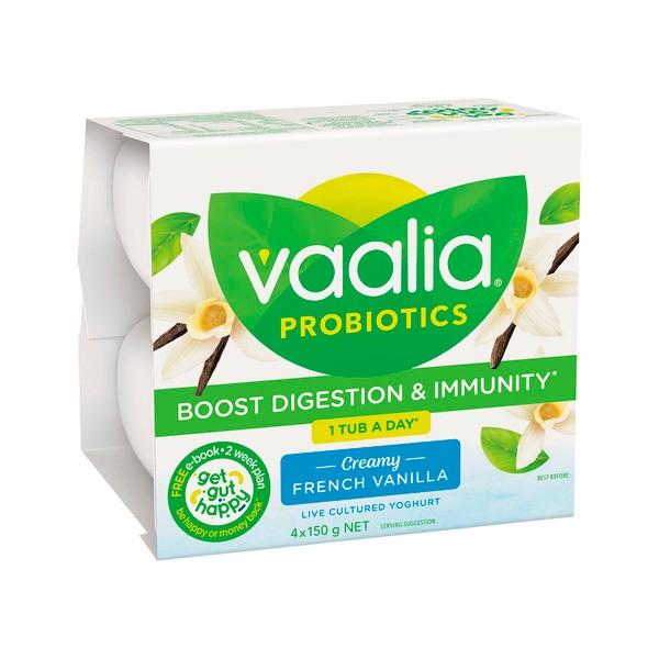 Vaalia Reduced Fat French Vanilla Yoghurt 4x150g | 600g
