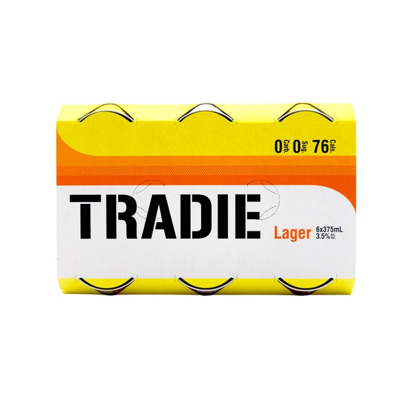 Tradie Zero Carb Lager Can 375mL | 6 Pack