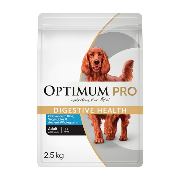 Optimum Pro Adult Dry Dog Food Digestive Health Chicken With Rice & Veg | 2.5kg