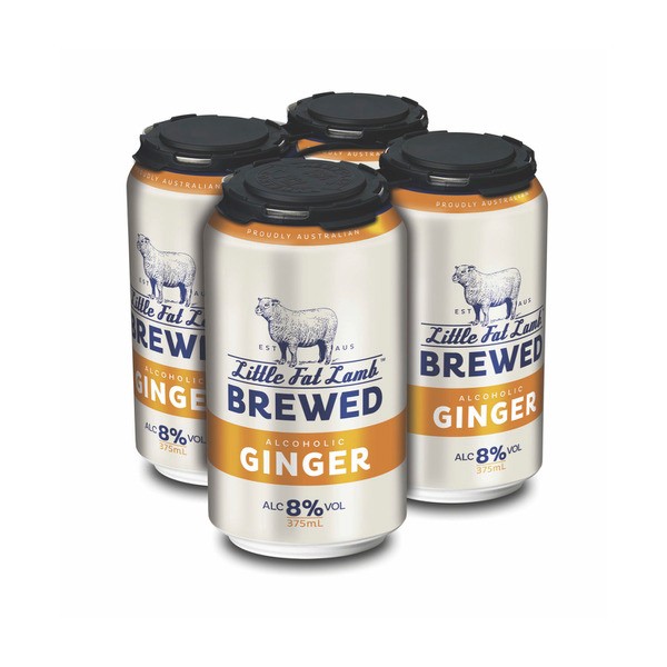 Little Fat Lamb Brewed Ginger Can 375mL | 4 Pack