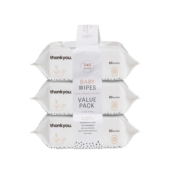 Thankyou Thick & Soft Baby Wipes | 240 pack