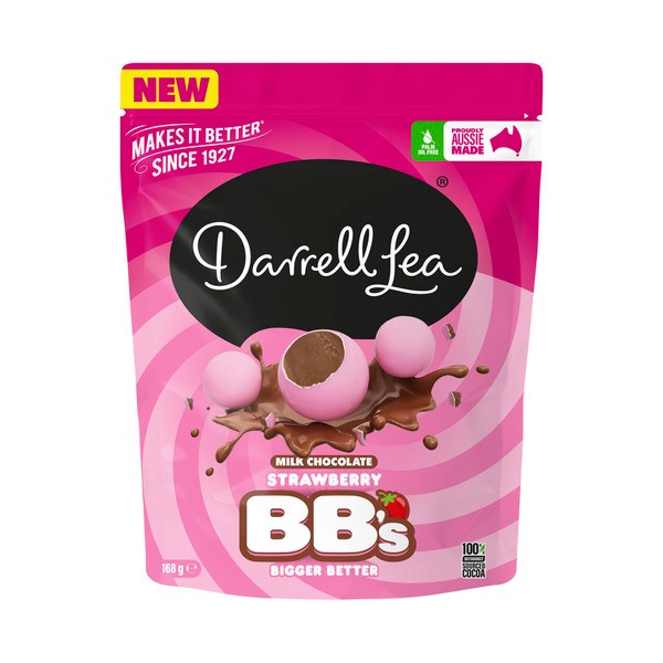 Darrell Lea BB's Strawberry Milk Chocolate Balls | 168g