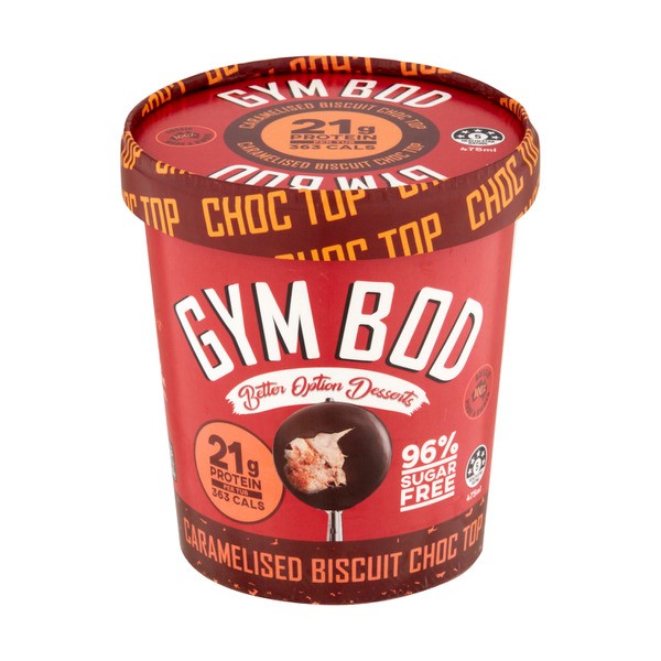 Gym Bod Ice Cream Caramel Biscuit Chocolate Top | 475mL