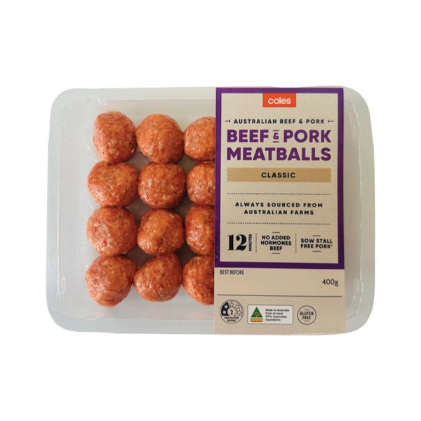Coles Pork And Beef Meatballs | 400g