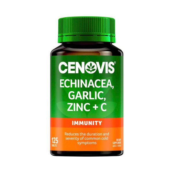 Cenovis Echinacea Garlic Zinc & Vitamin C Tablets | 125 pack