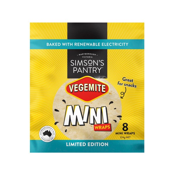 Simson's Pantry Vegemite Minis Ltd Edition Wraps 8 pack | 224g